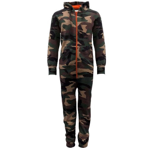 Kids Boys/ Girls  Unisex Woodland Camouflage 1Onesie1 All in One Jumpsuit New UK - Picture 1 of 1