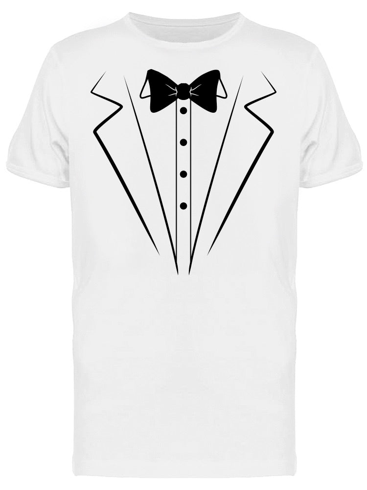 Printed Tuxedo Suit And Bow Tie Men T-shirt