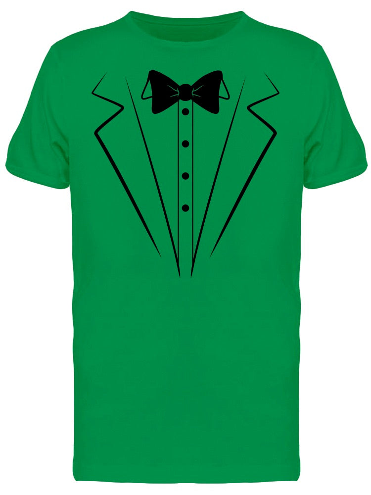 Printed Tuxedo Suit And Bow Tie Men T-shirt