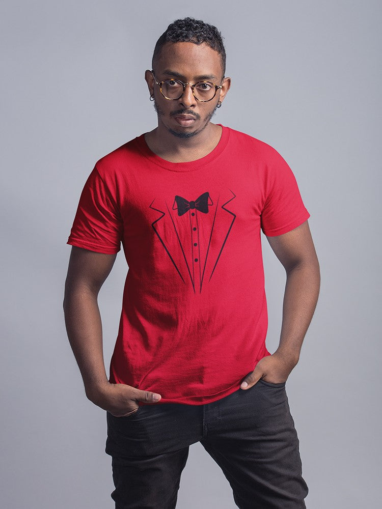 Printed Tuxedo Suit And Bow Tie Men T-shirt