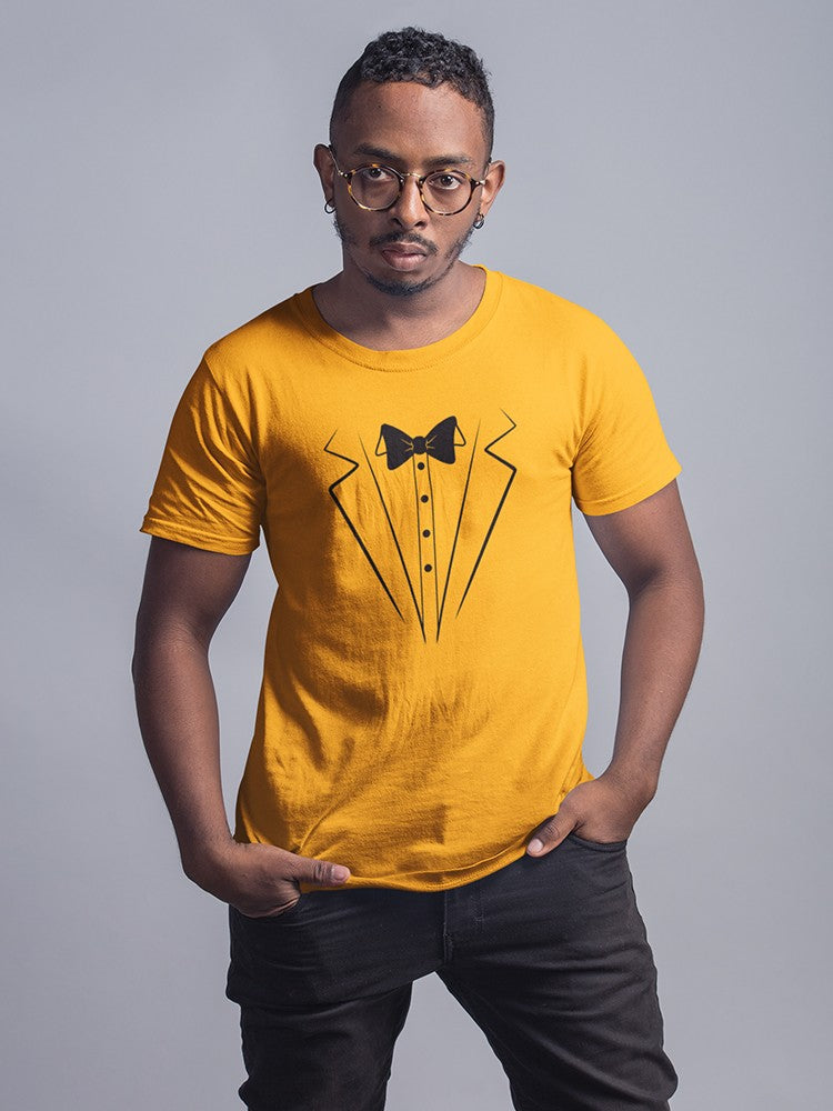 Printed Tuxedo Suit And Bow Tie Men T-shirt