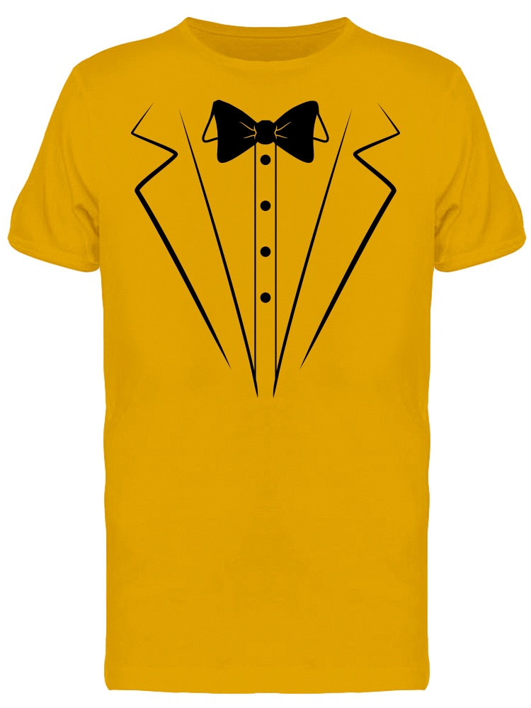 Printed Tuxedo Suit And Bow Tie Men T-shirt