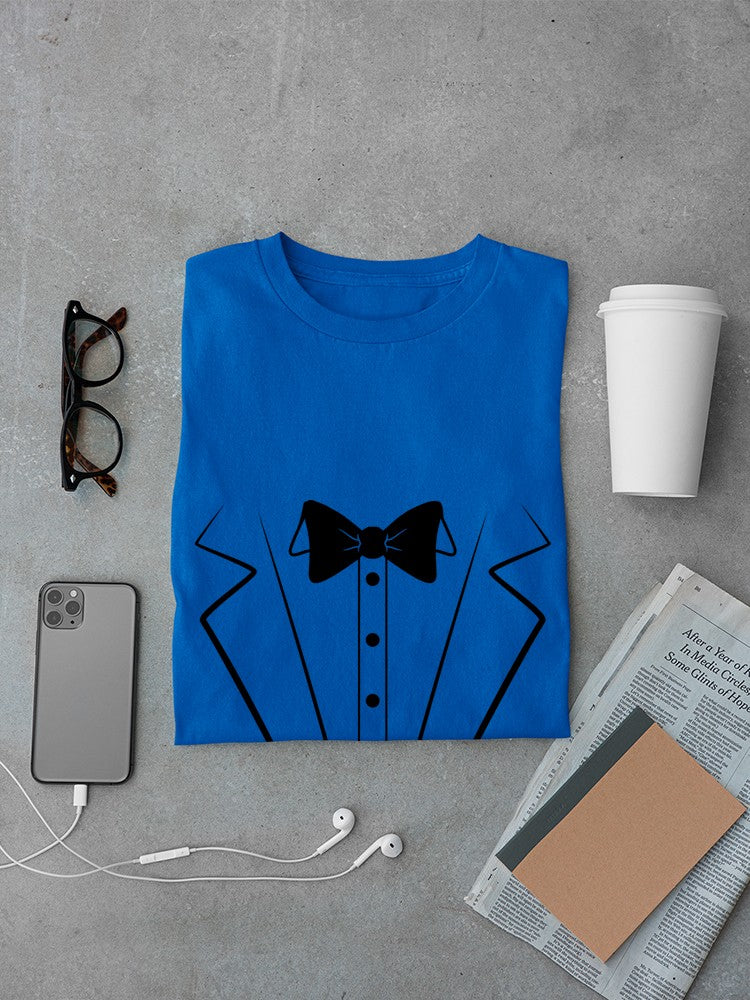 Printed Tuxedo Suit And Bow Tie Men T-shirt