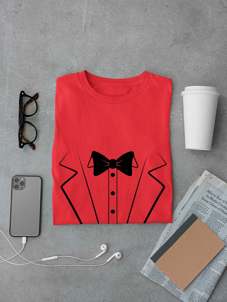 Printed Tuxedo Suit And Bow Tie Men T-shirt