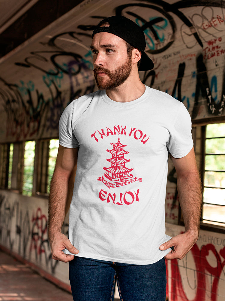 Chinese Food Thank You Enjoy Men's T-Shirt - Picture 1 of 9