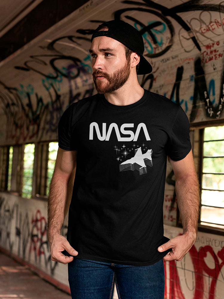 NASA Space White Rocket Sketch Graphic Men's T-shirt - Imagen 2 de 10