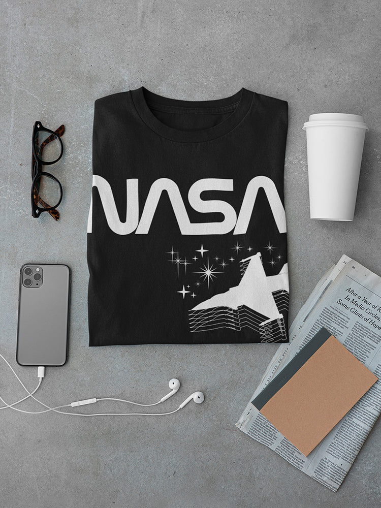 NASA Space White Rocket Sketch Graphic Men's T-shirt - Imagen 3 de 10