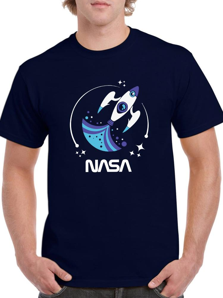 Nasa Baby Blue Rocket Art T-shirt -NASA Designs - Picture 2 of 11