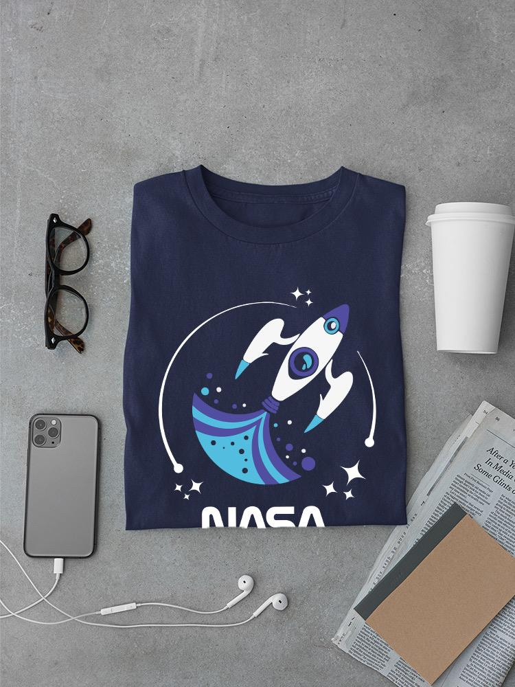 Nasa Baby Blue Rocket Art T-shirt -NASA Designs - Picture 3 of 11