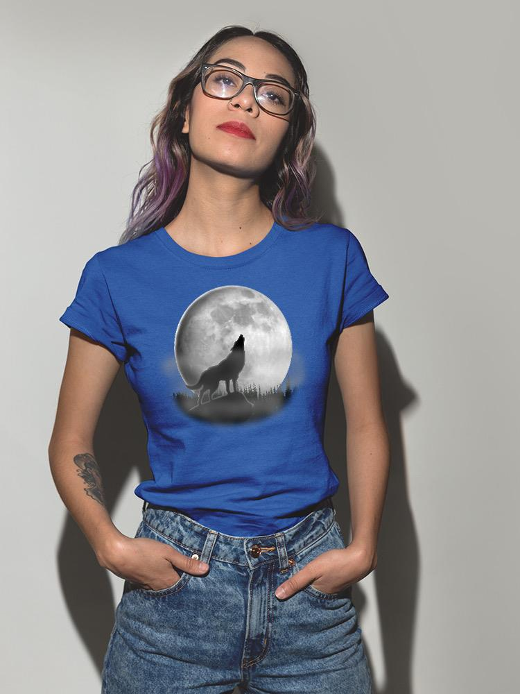 Wolf Howling At The Moon T-shirt -SPIdeals Designs