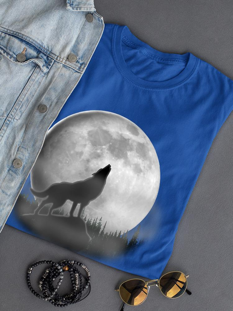 Wolf Howling At The Moon T-shirt -SPIdeals Designs - Picture 3 of 11