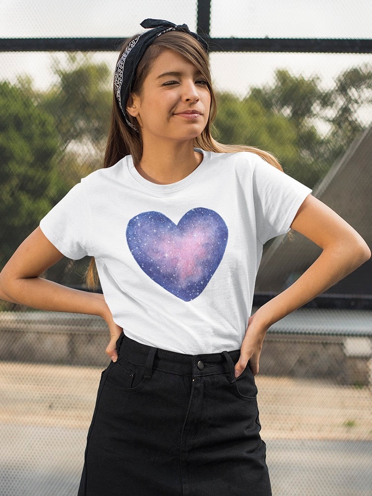 Watercolor Space In A Love Heart Tee Women's -Image by Shutterstock