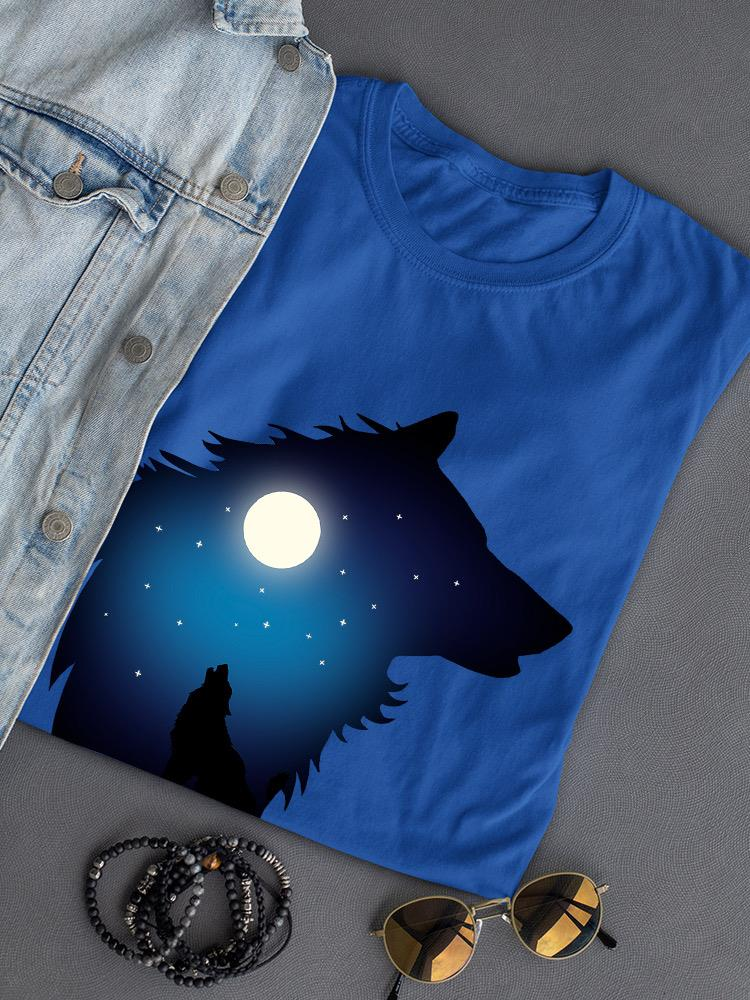 Wolf Howling At The Moon. T-shirt -SPIdeals Designs - Bild 3 von 11