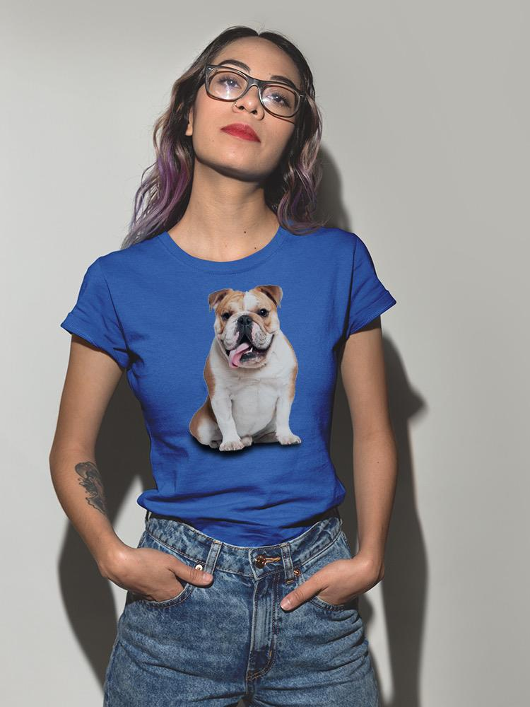 English Bulldog Sitting T-shirt -SPIdeals Designs