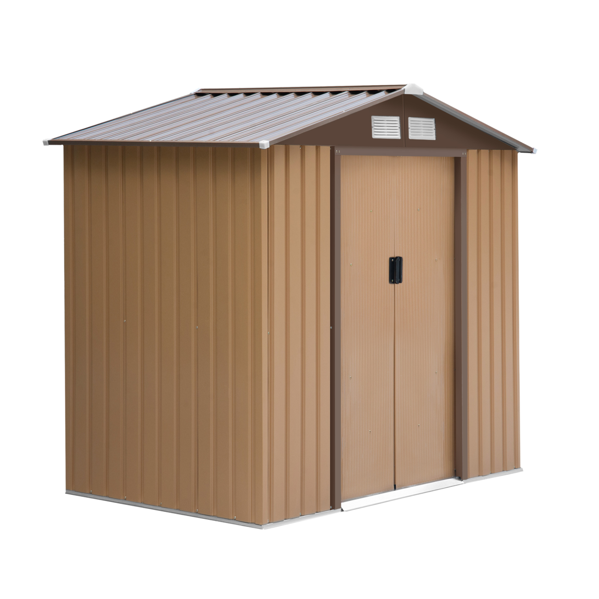 Outsunny 7ft x 4ft Lockable Garden Metal Storage Shed Large Patio Roofed Tool St