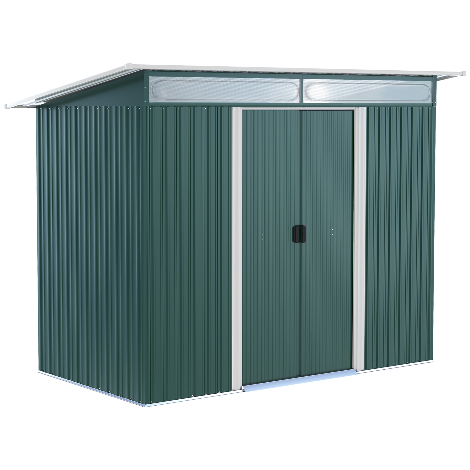Outsunny Garden Metal Storage Shed House Hut Gardening Tool Storage w/ Tilted Ro