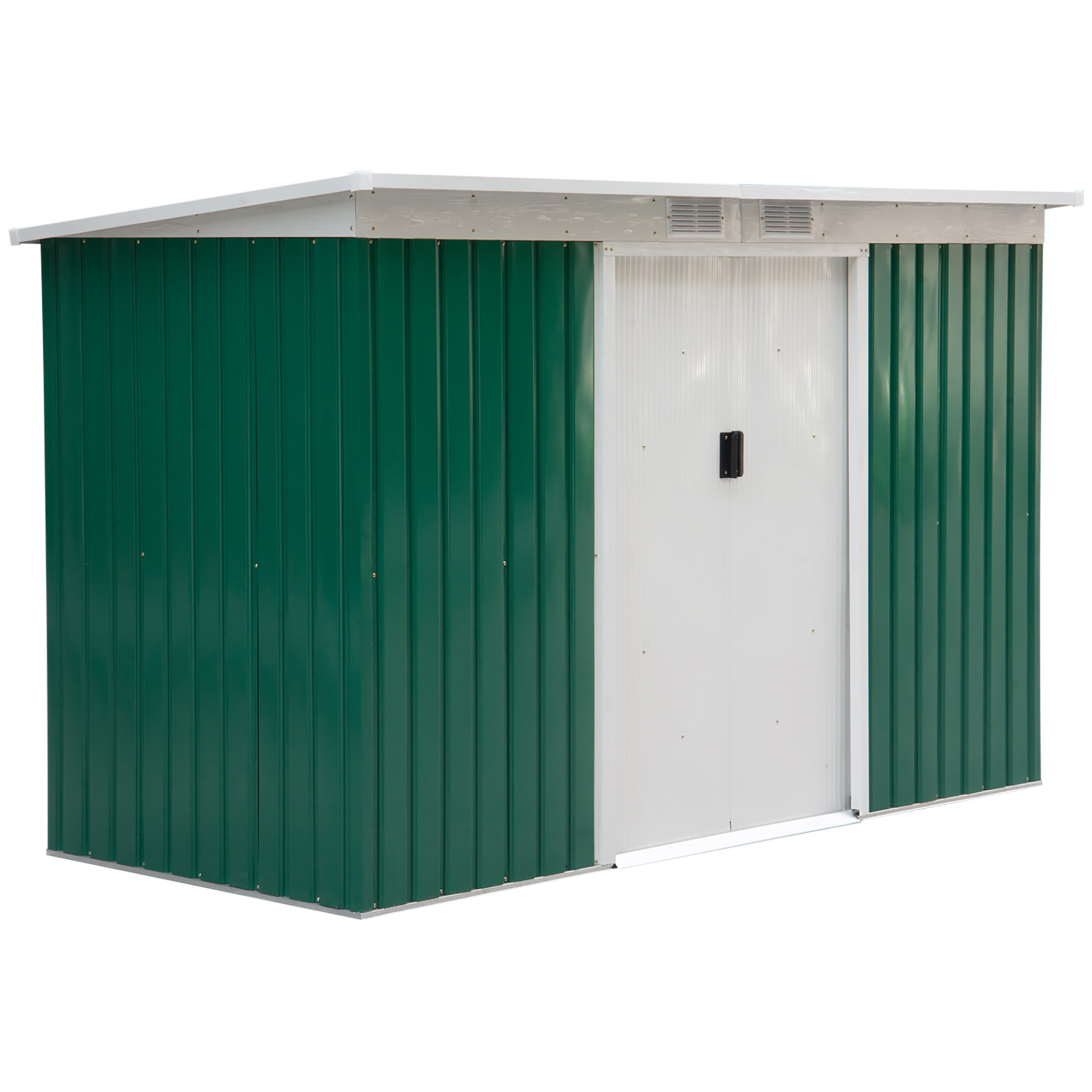 Outsunny 9ft x 4ft Corrugated Garden Metal Storage Shed Outdoor Equipment Tool B