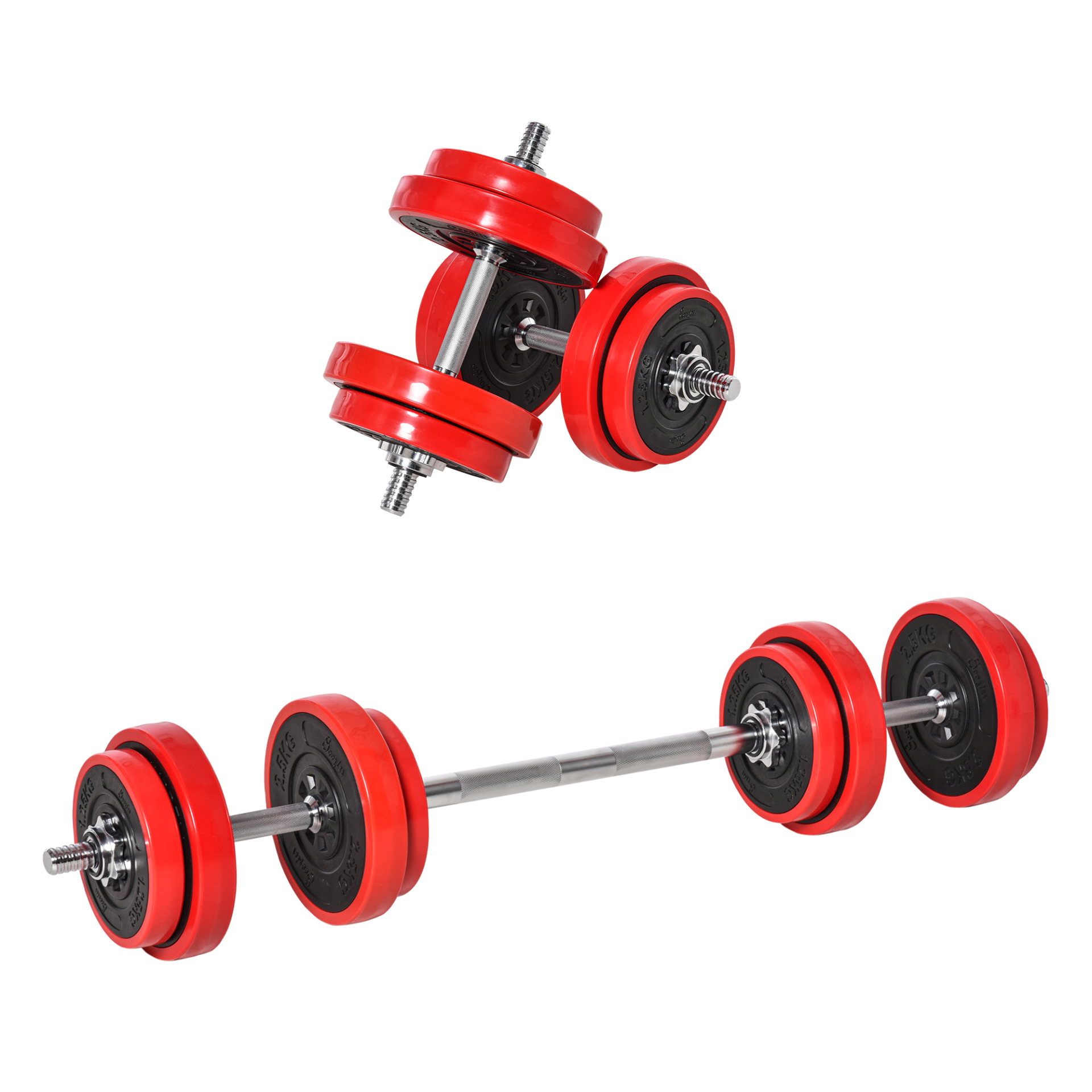 20KGS Two-In-One Dumbbell & Barbell Adjustable Set Strength Muscle home gym