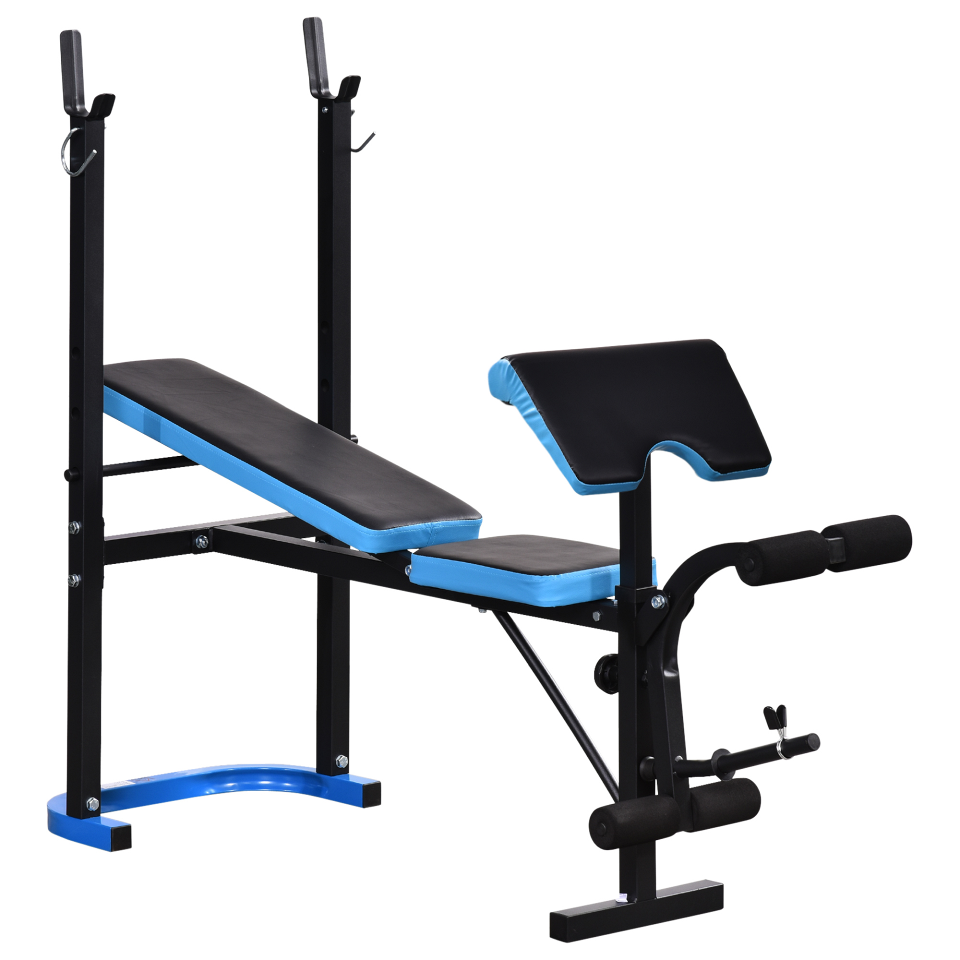 HOMCOM Adjustable Weight Bench with Leg Developer Barbell Rack for Lifting and S