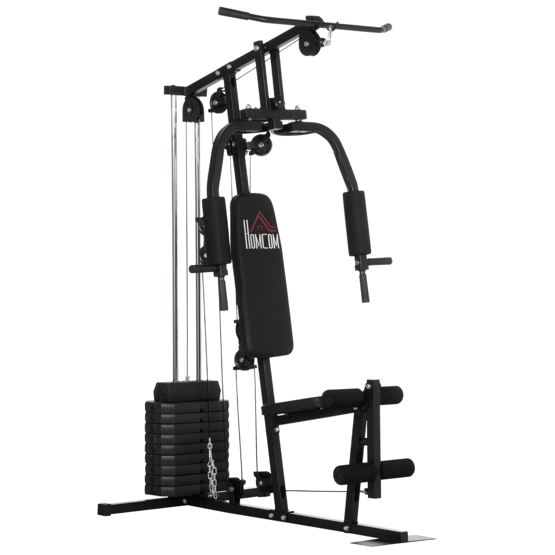 HOMCOM Multi Gym with Weights Multifunction Home Gym Machine with 45kg Weight S