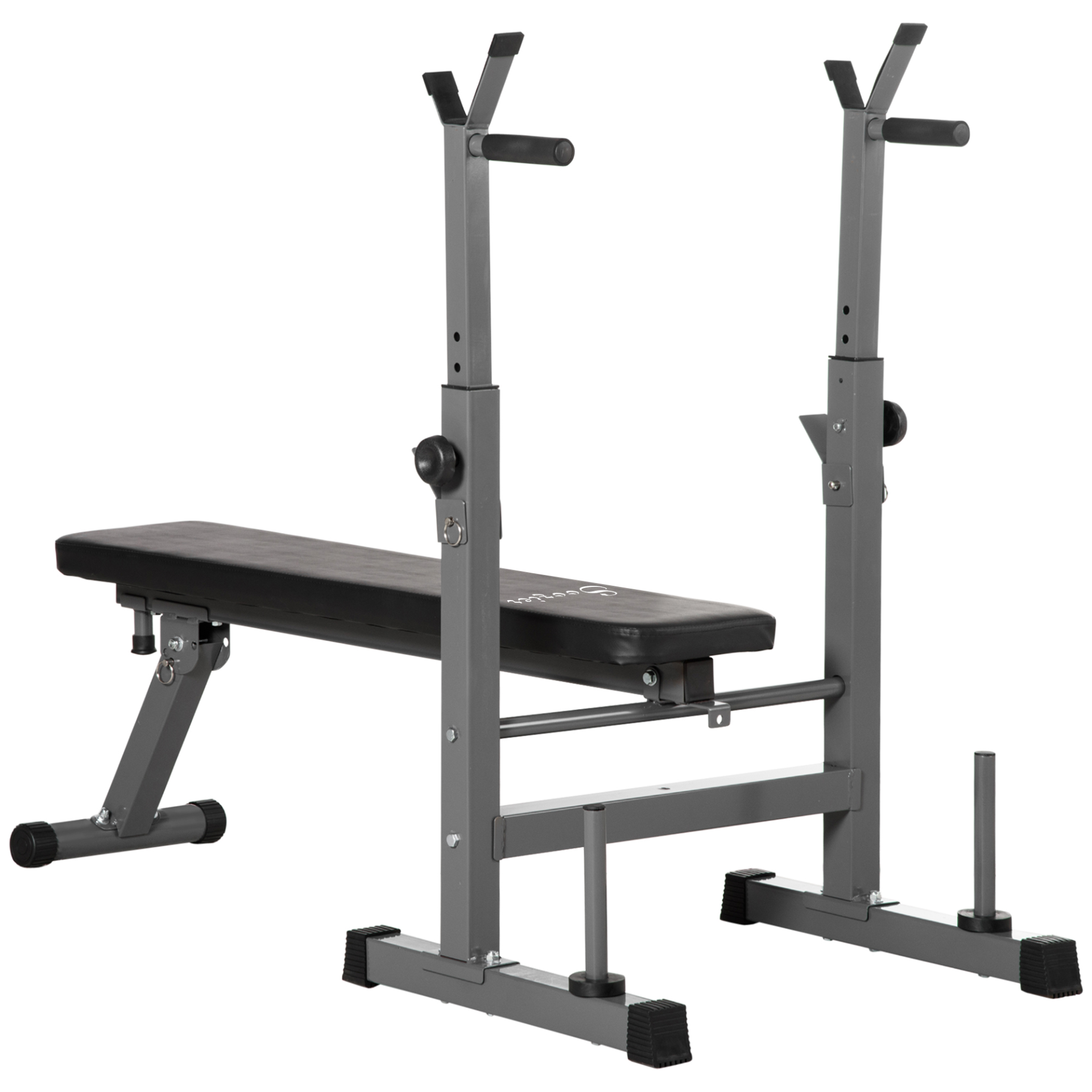 HOMCOM Adjustable Weight Bench Foldable Bench Press with Barbell Rack and Dip S