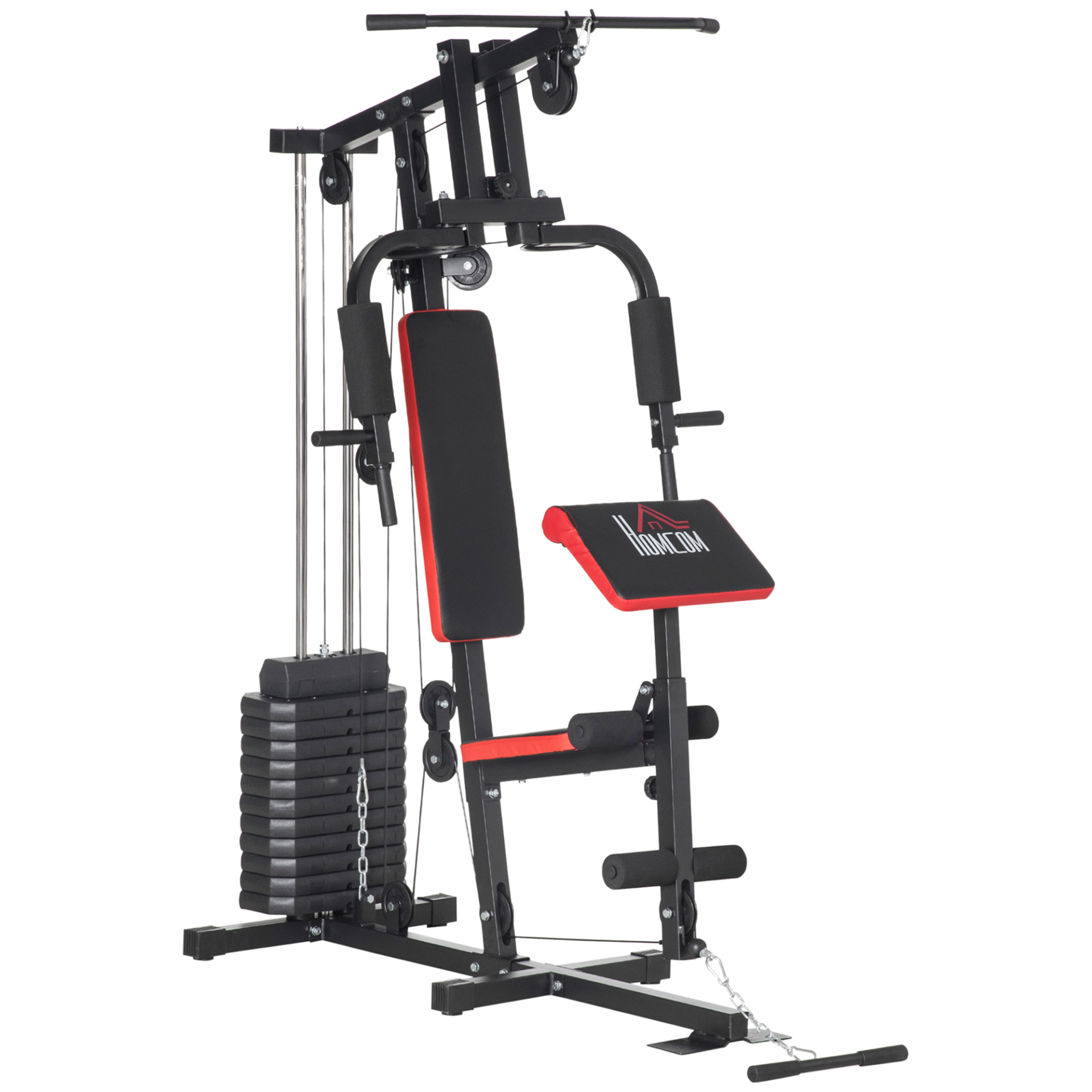 HOMCOM Multi Gym with Weights Multifunction Home Gym Machine with 66kg Weight S