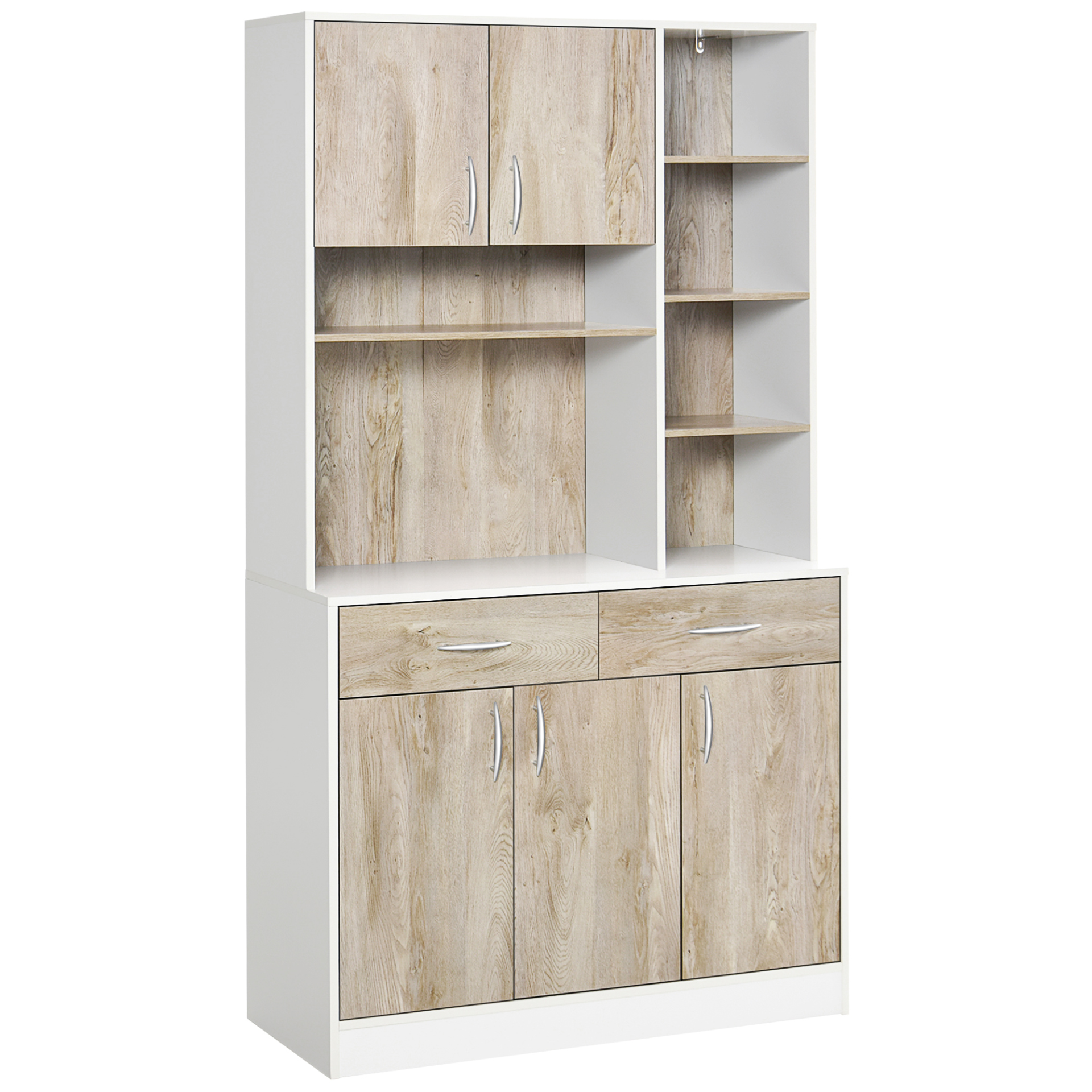 HOMCOM Kitchen Cupboard Sideboard Storage Cabinet Unit with Counter Top Adjusta