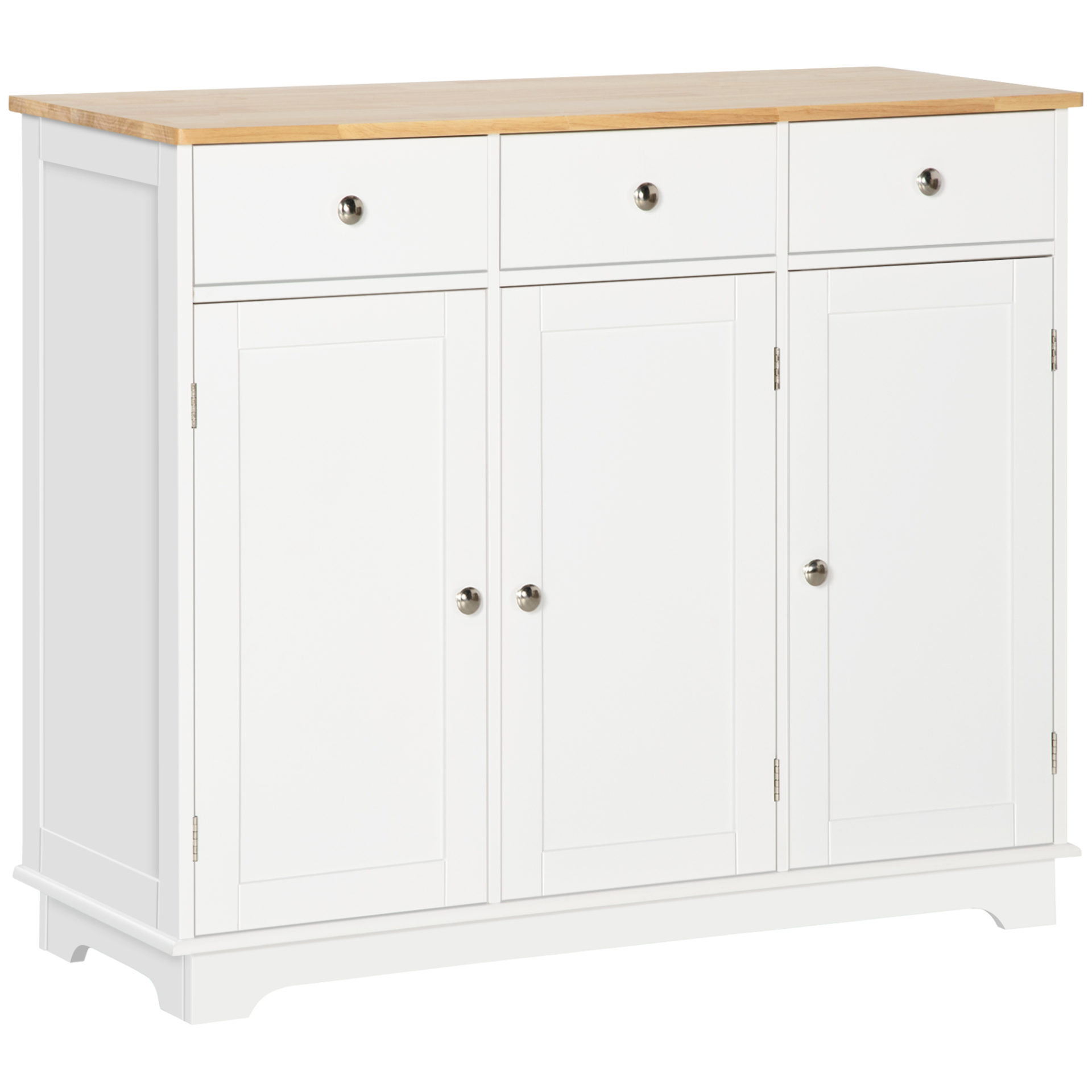 HOMCOM Modern Sideboard with Rubberwood Top Buffet Cabinet with Storage Cabinet