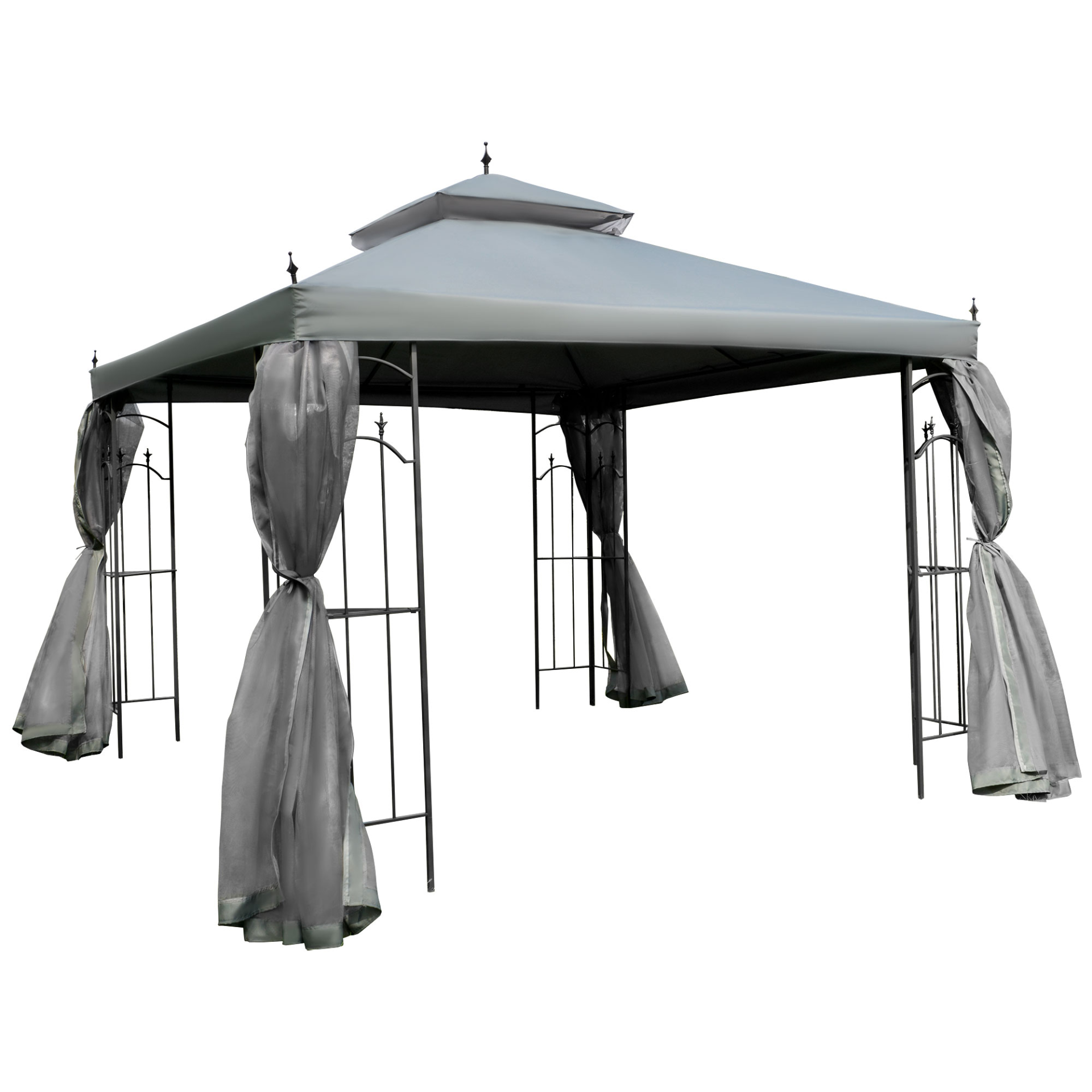 Outsunny 3(M)x3(M) Garden Gazebo Double Top Outdoor Canopy Patio Event Party Wed
