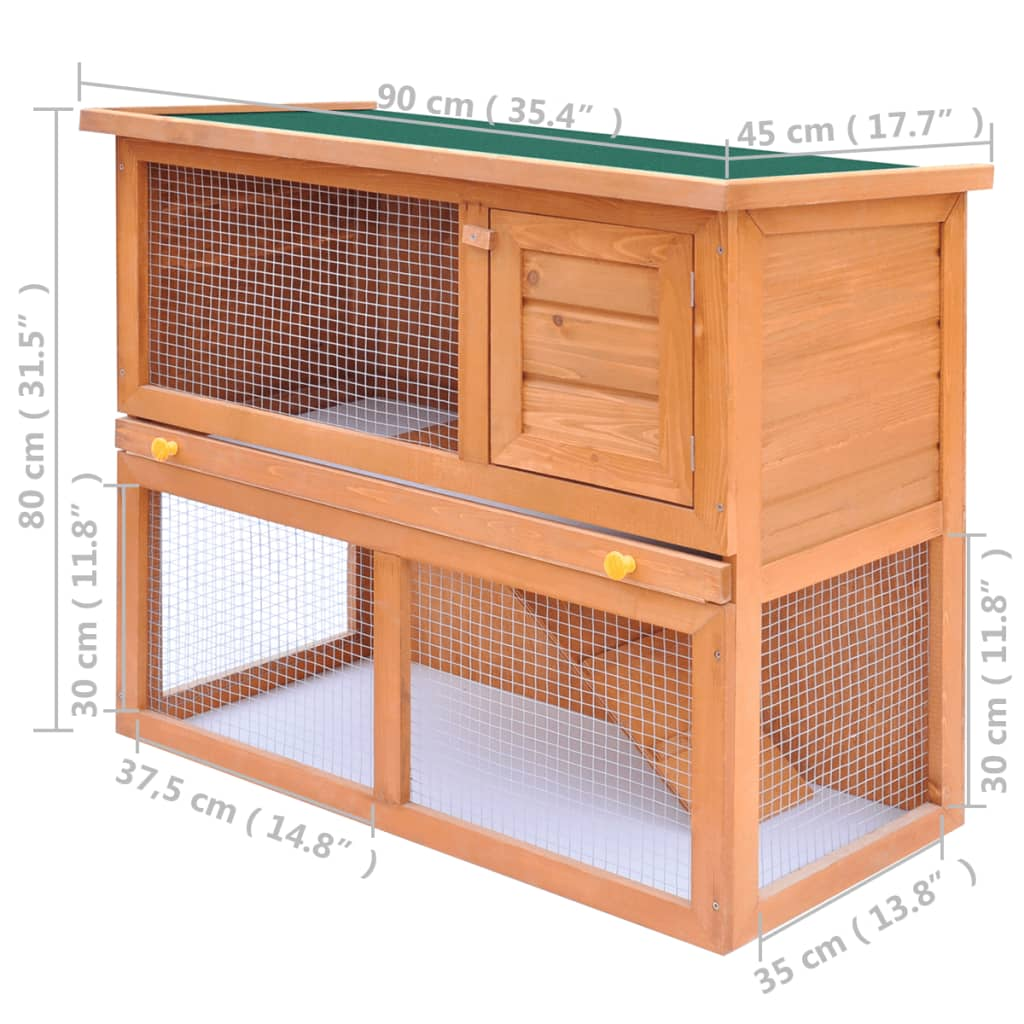 Outdoor Kaninchenstall Kleintierhaus Haustierkäfig 1 Tür Holz - Bild 8 von 8
