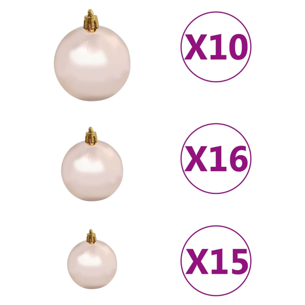 vidaXL Artificial Pre-lit Christmas Tree with Ball Set 82.7" Green