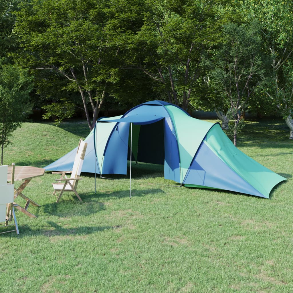 Camping Tent 6 Persons Blue and Green - Picture 1 of 11