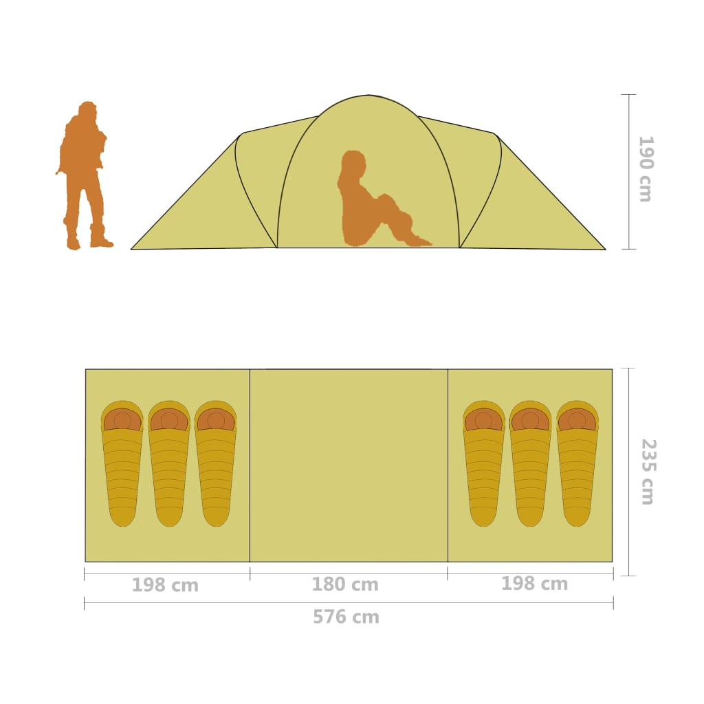 Camping Tent 6 Persons Blue and Green - Picture 11 of 11