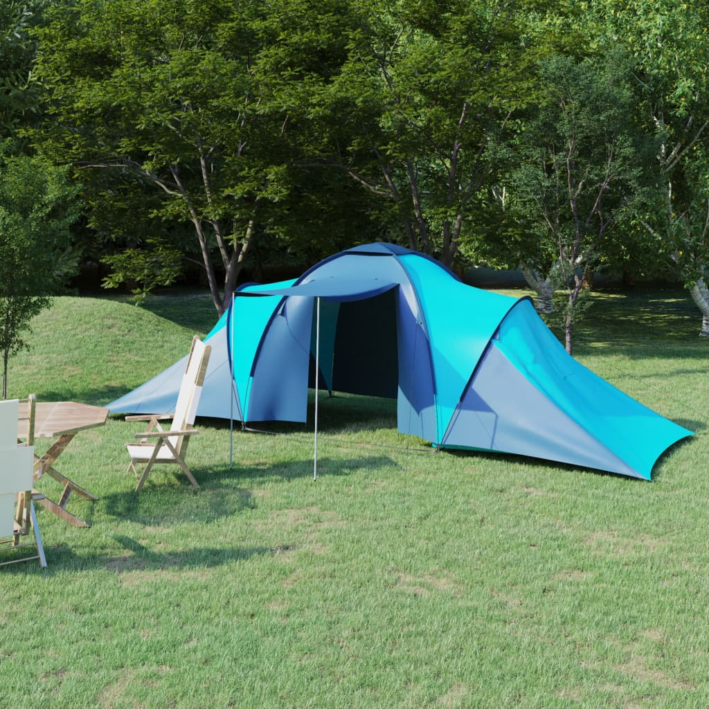 Camping Tent 6 Persons Blue and Light Blue - Picture 1 of 11