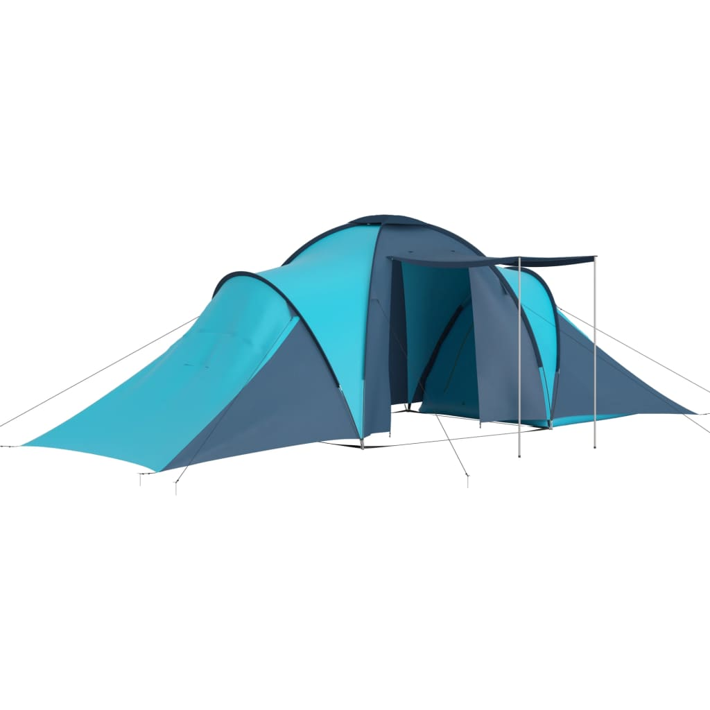 Camping Tent 6 Persons Blue and Light Blue - Picture 2 of 11