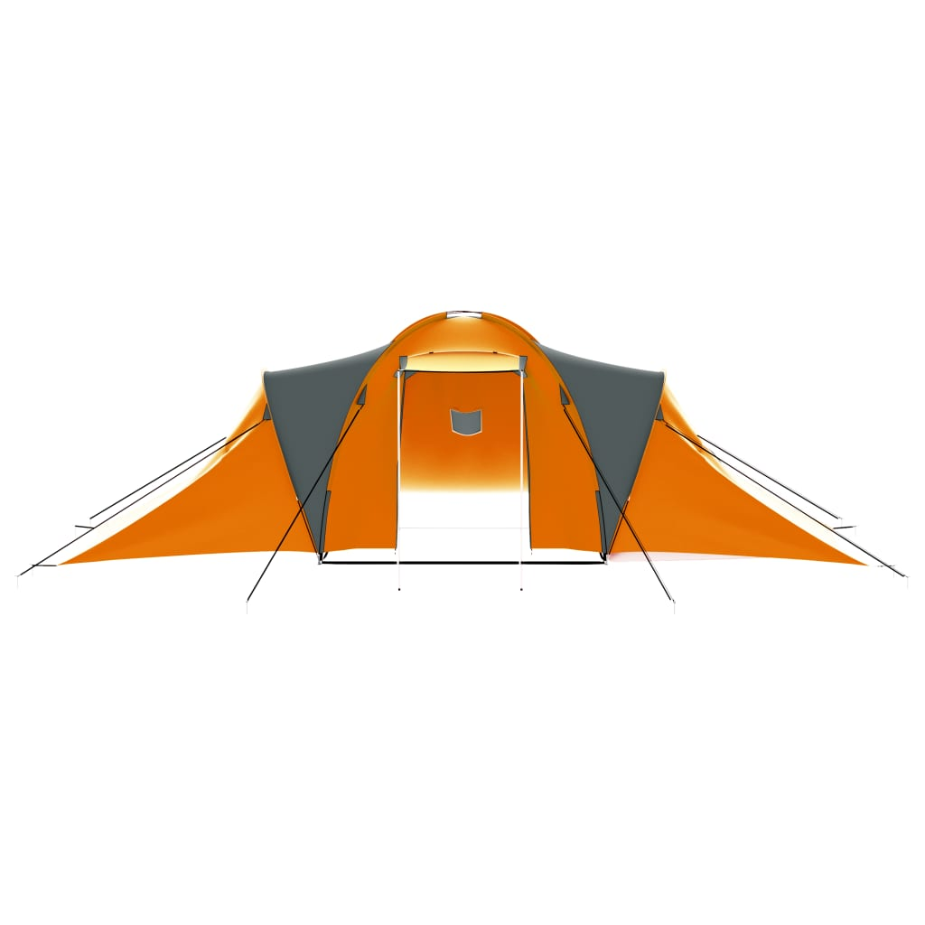 Campingzelt 9 Personen Stoff grau und orange - Bild 3 von 7