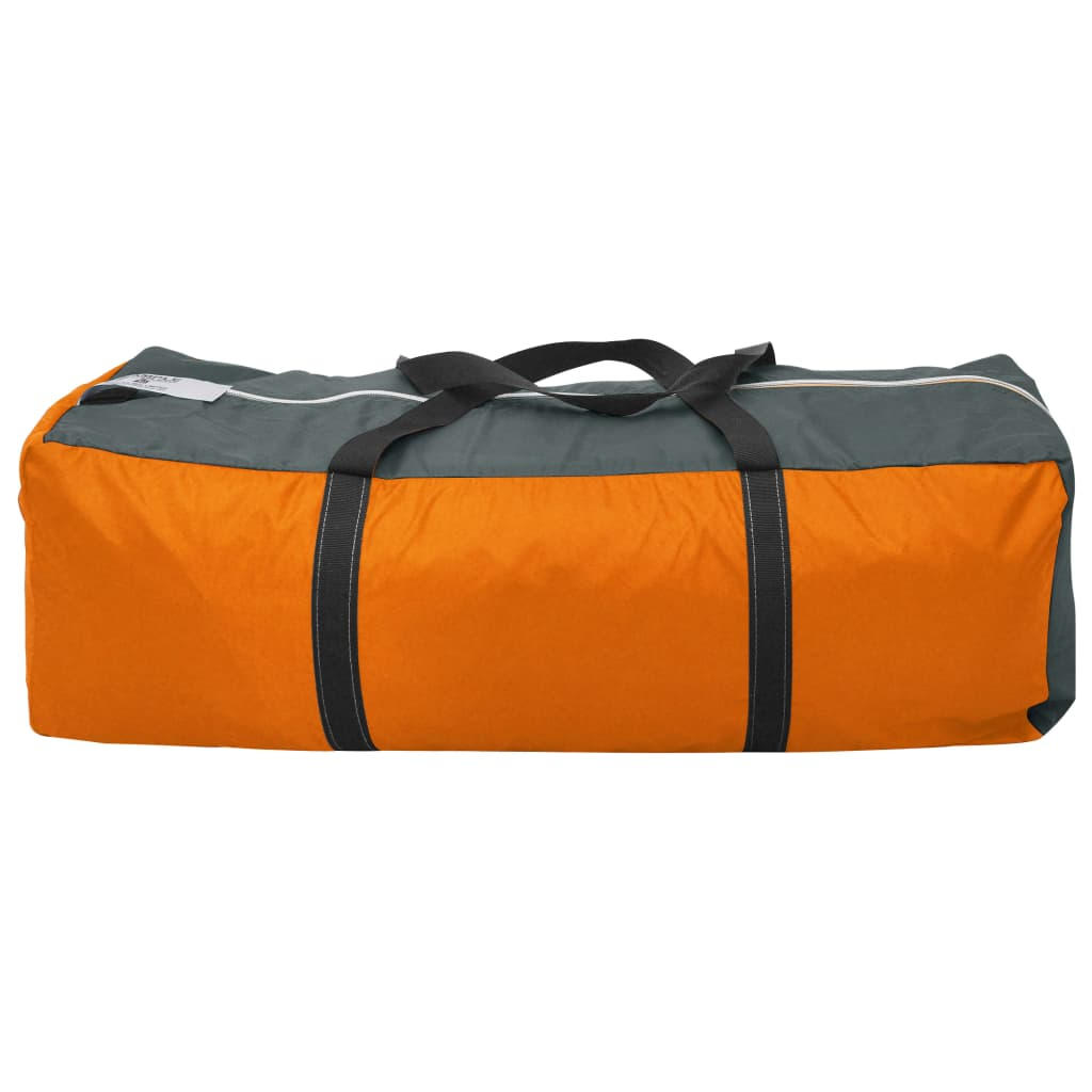 Campingzelt 9 Personen Stoff grau und orange - Bild 6 von 7