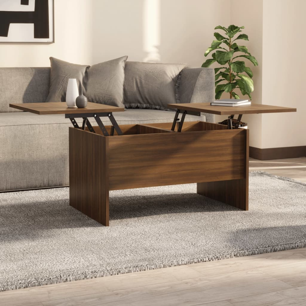vidaXL Coffee Table Brown Oak 31.5″x19.7″x16.7″ Engineered Wood