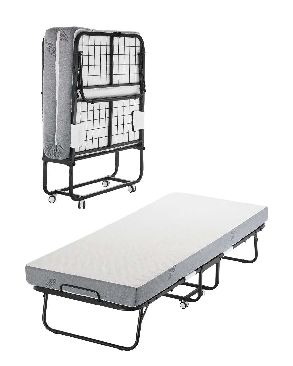 Rollaway Bed 31″x75″ Folding Bed w/ 5″ Memory Foam Mattress, Twin Size Portable