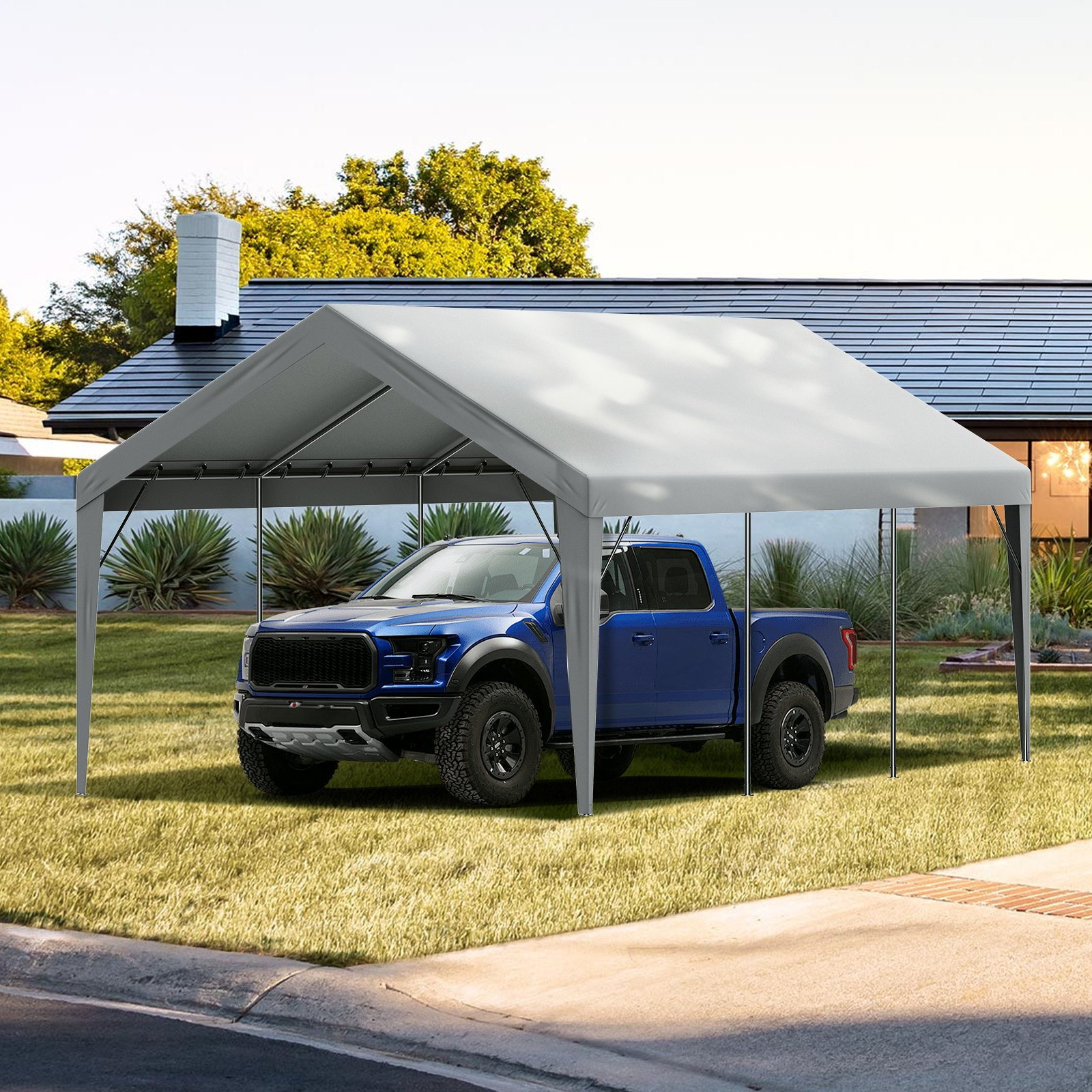 12x20 ft Replacement Carport Canopy Cover, Waterproof UV Top Tarp Only, No Frame - Bild 8 von 12