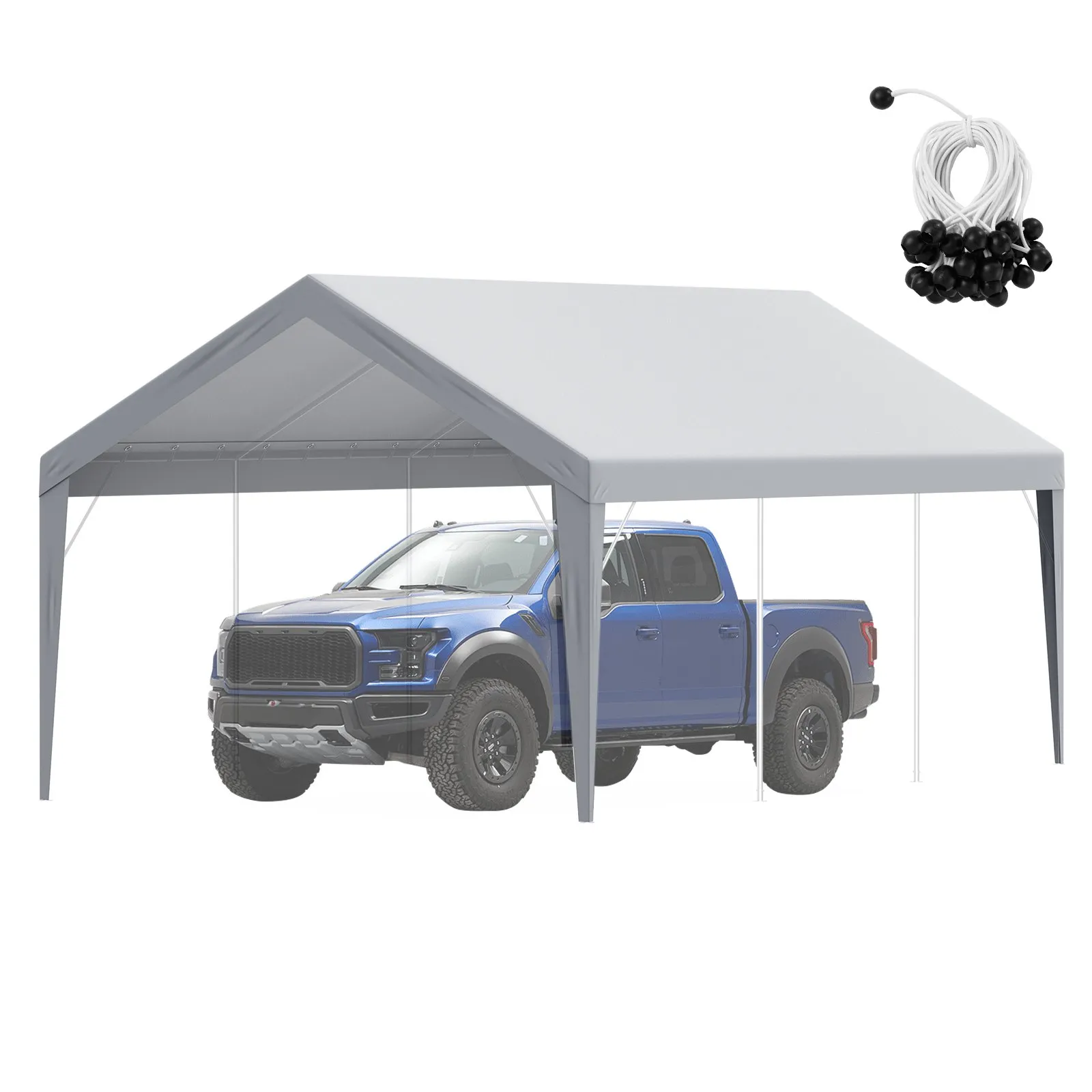 12x20 ft Replacement Carport Canopy Cover, Waterproof UV Top Tarp Only, No Frame - Bild 9 von 12