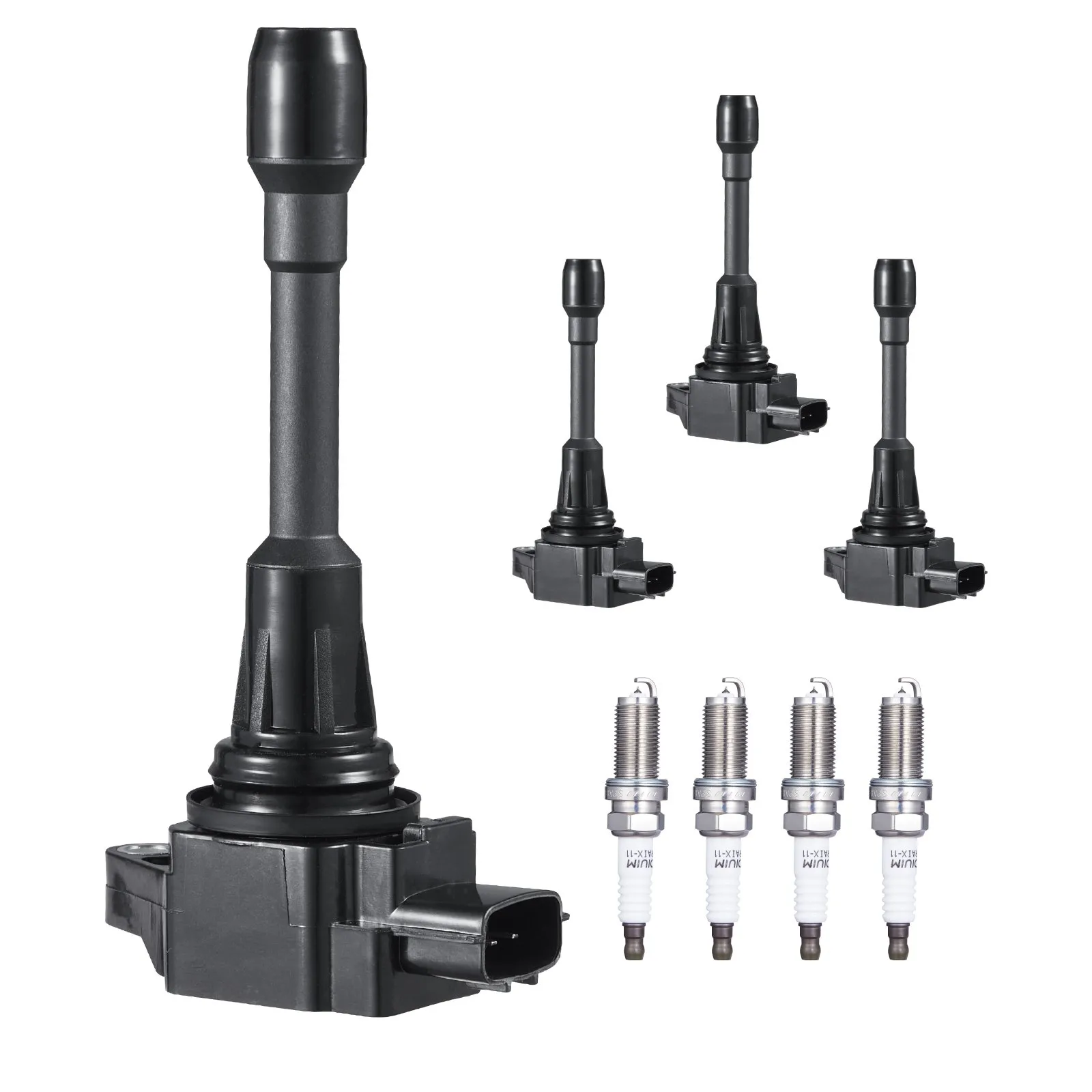 Paquete de bobinas de encendido y juego de 4 bujías compatibles con Nissan Altima Versa - Imagen 8 de 12