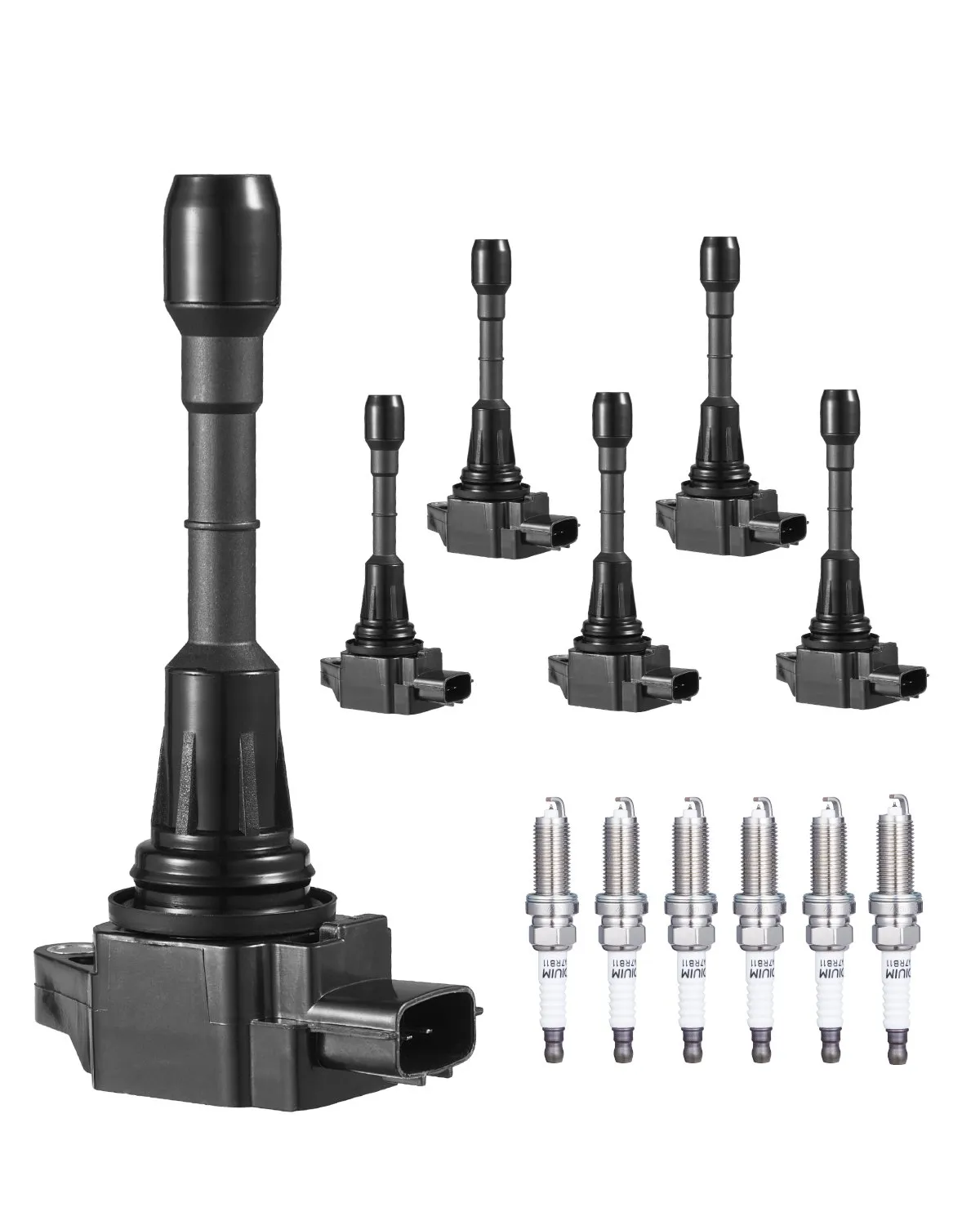 Ignition Coil Pack and Spark Plugs Set of 6 Compatible with Nissan Infiniti EX35 - Picture 2 of 12