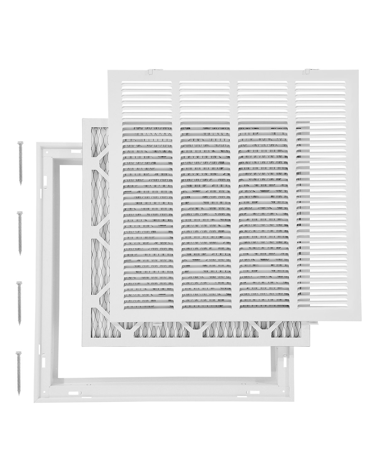 Return Air Filter Grille Fits W20 x H20 In Duct Opening Air Grille with Filter - Picture 2 of 12