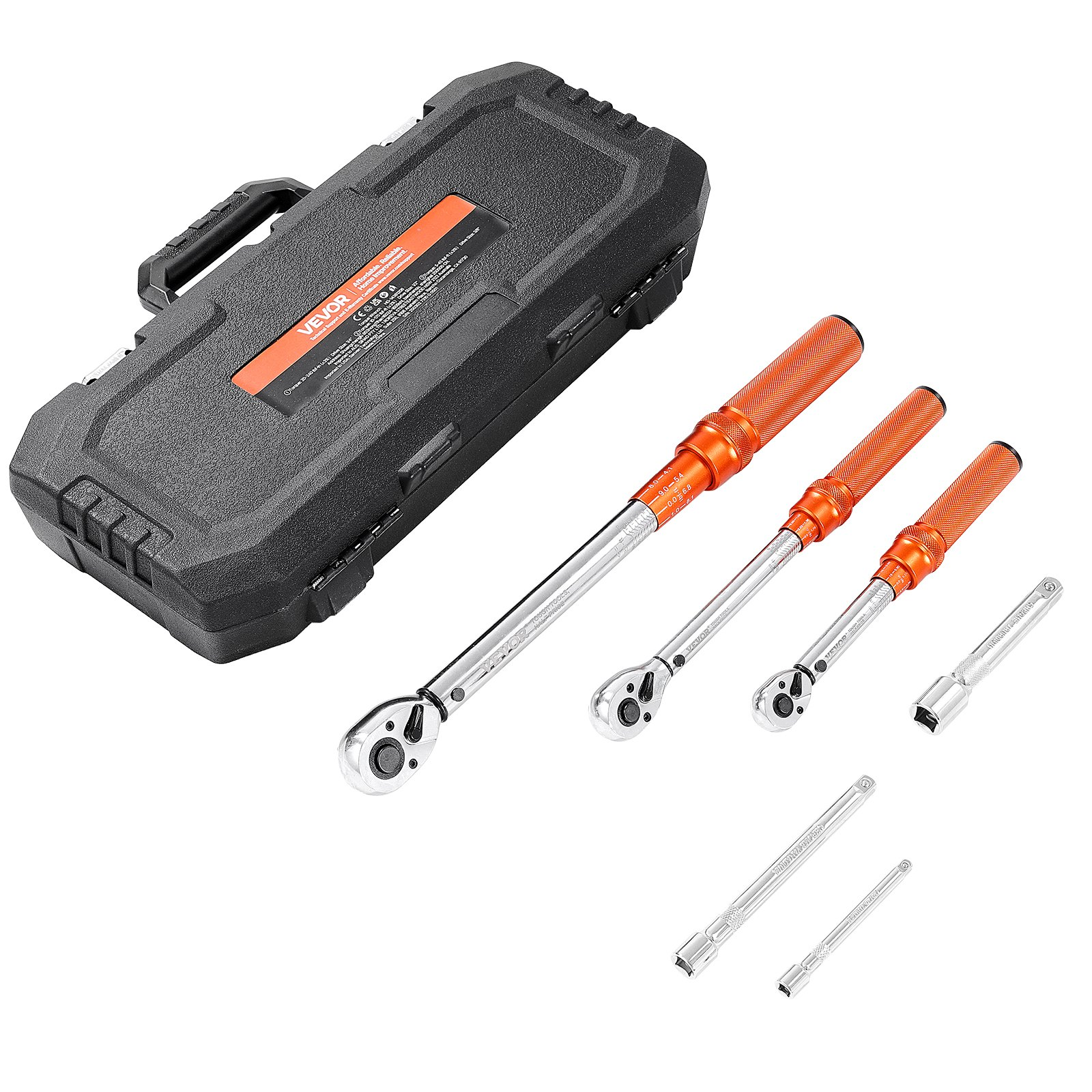 thumbnail image 2 of VEVOR 3-Piece Click Torque Wrench Set - 1/4, 3/8, 1/2 Inch Drive With Dual Range Scales 2 of 12