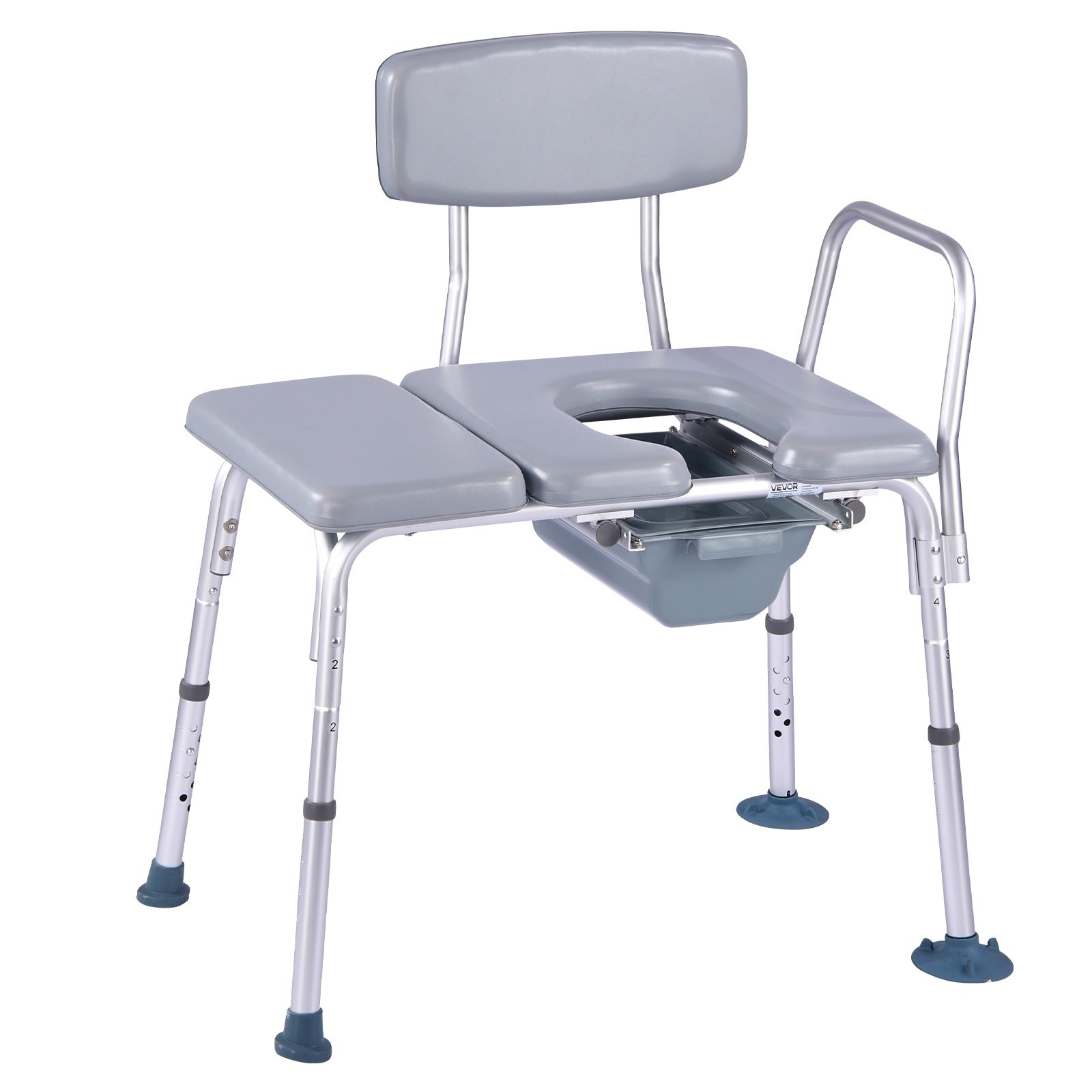 4-in-1 Bedside Commode Chair Raised Toilet Seat 500 lbs Adjustable Height