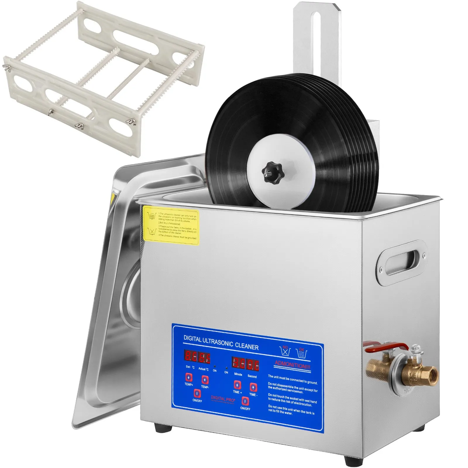 6L Ultrasonic Vinyl Record Cleaner 8 Records 7-12" Cleaning Machine 180W - Bild 1 von 12