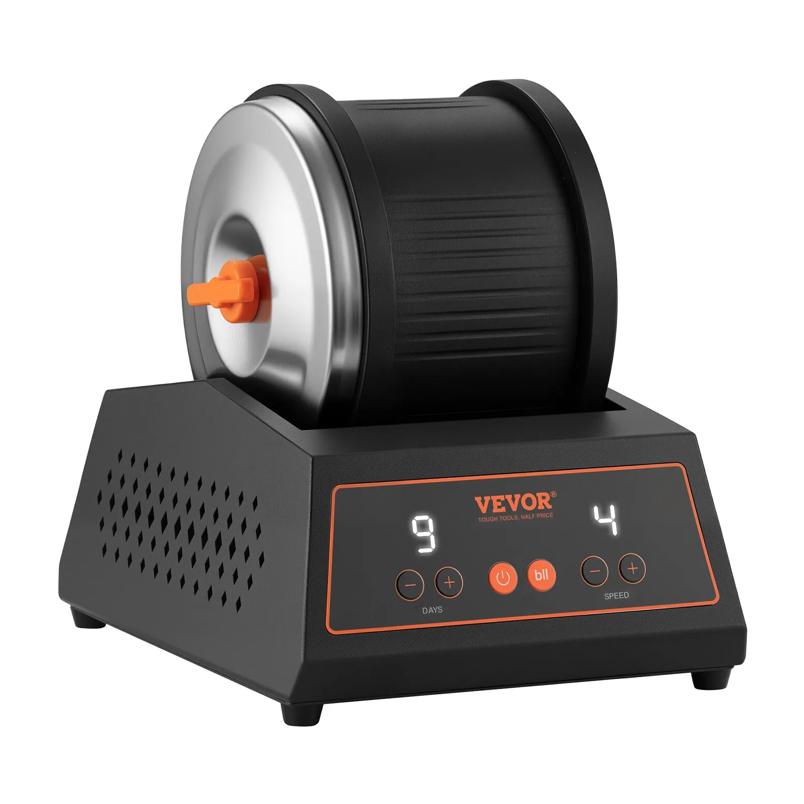 Rock Tumbler Kit 4LB Polisher 4-Speed 9-Day Timer Belt-Free 