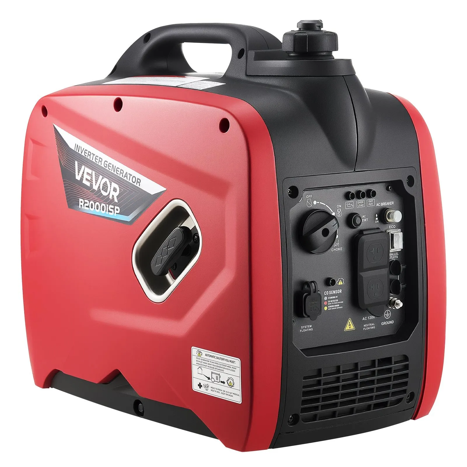 2900W Portable Inverter Generator Quiet Gas Powered w/CO Sensor Home Use