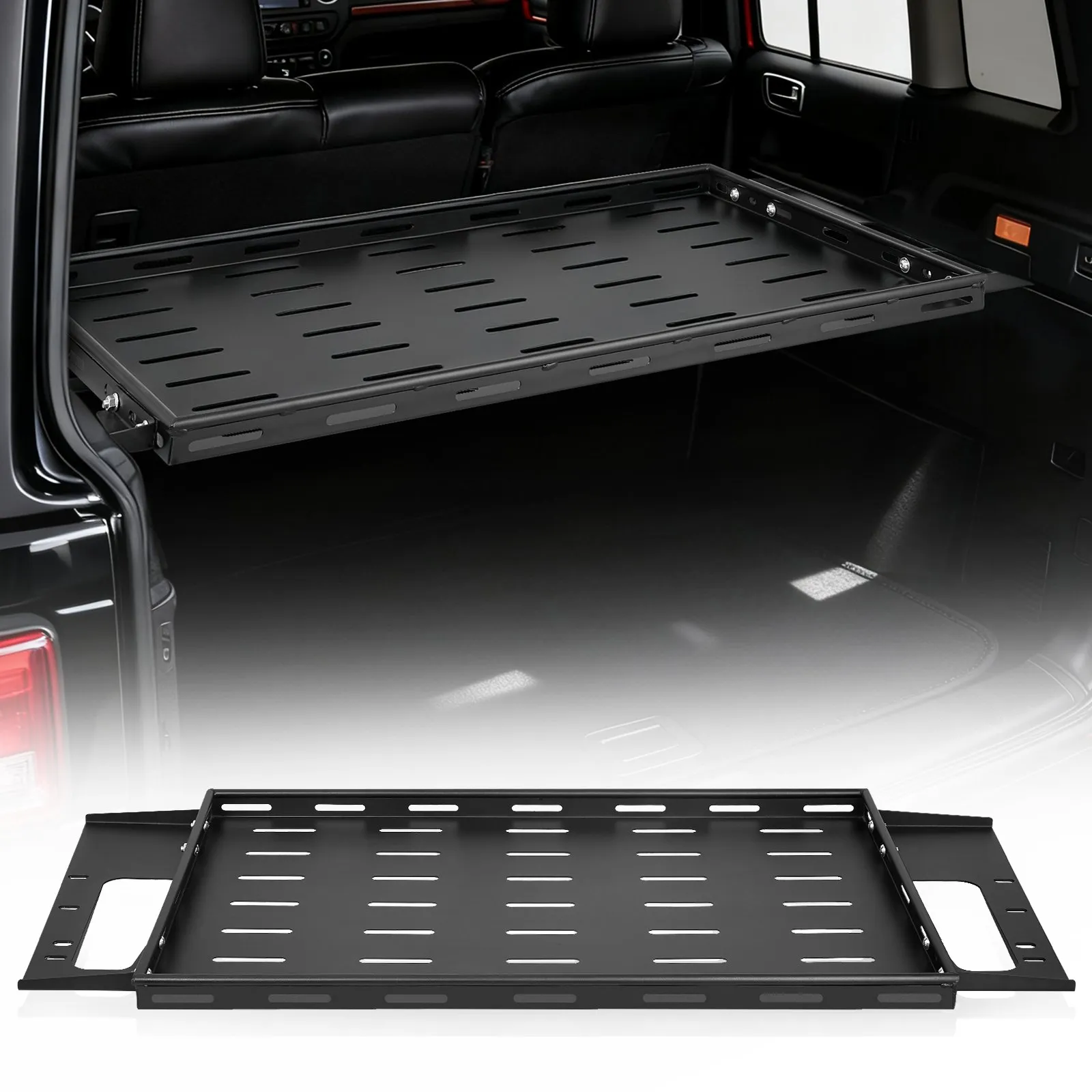Rear Cargo Rack for 2021-2024 Ford Bronco, 300lbs Carbon Steel Tray with Net